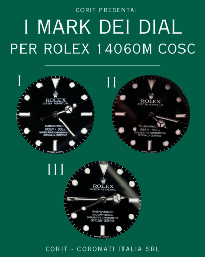 I Mark dei dial per Rolex 14060M COSC