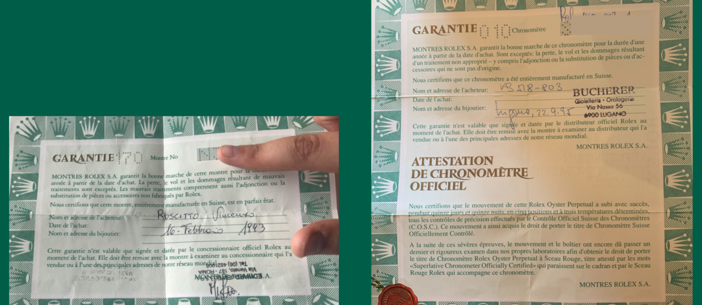 Garanzia Rolex grande vs piccola